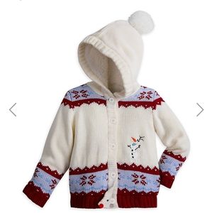 Disney Store Button Down Hooded Olaf Sweater